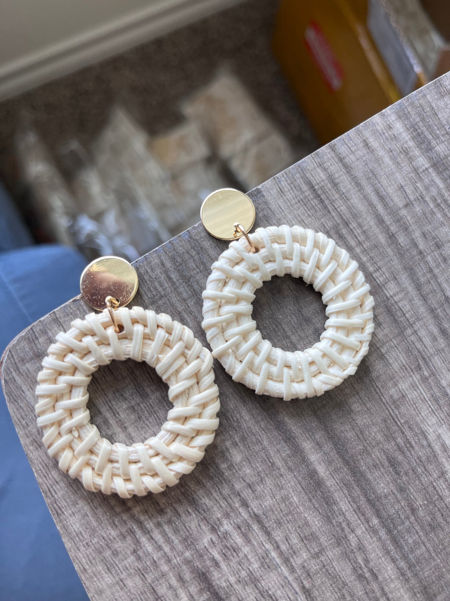 Rattan Circle Earrings